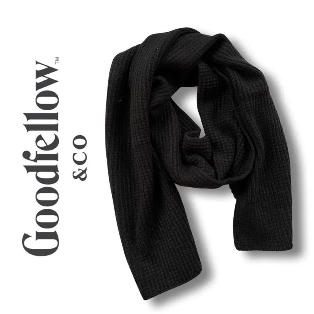 Men's Waffle Knit Scarves - Goodfellow & Co™ • Black • NWT